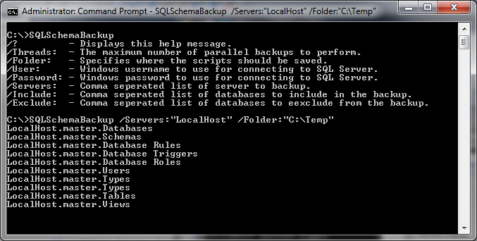 SQLSchemaBackup